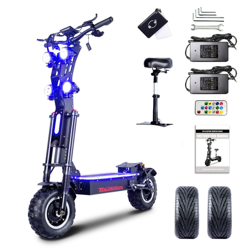 TOURSOR X14 Pro Dual Motor Electric Scooter with Seat, 72V 40Ah Battery