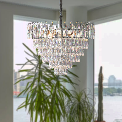 Modern Crystal Chandeliers Lighting with Crystal Droplets of chrome Hanging Lamp ~4801