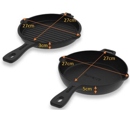 Igneus 2 Part Cast Iron Pan Set