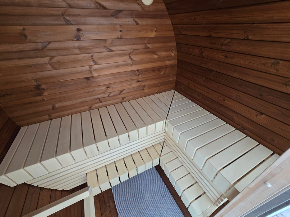 SaunaSupply KLAABU Deluxe Thermowood Outdoor Barrel Sauna - 4 People