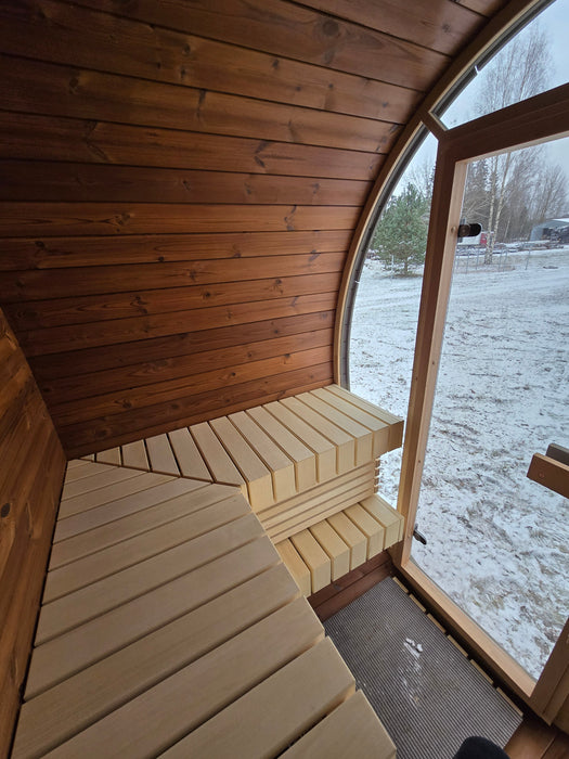 SaunaSupply KLAABU Deluxe Thermowood Outdoor Barrel Sauna - 4 People