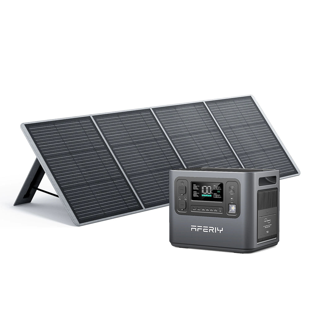 Aferiy P110-D 1200W 960Wh LiFePO4 Portable Power Station with 200W Solar Panel – UK Plug