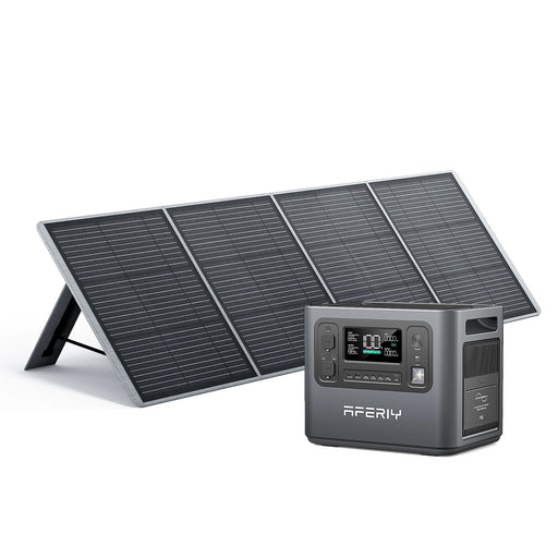 Aferiy P110-D 1200W 960Wh LiFePO4 Portable Power Station with 200W Solar Panel – UK Plug