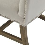 Cobham Grey Dining Chair brass stud detail