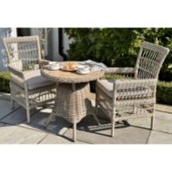 Amalfi outdoor bistro table wood top close-up view