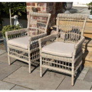 Provence 6 seater outdoor dining set rattan weave detail