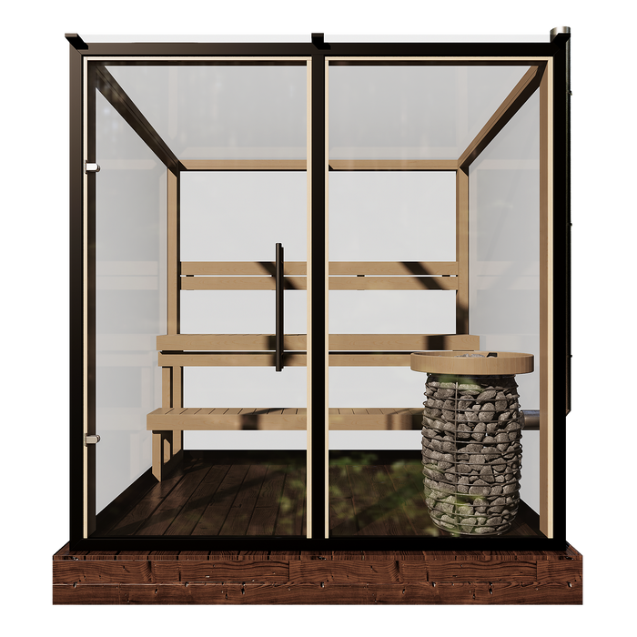 Panorama Glass Traditional Outdoor Luxury Sauna  - 4 Person