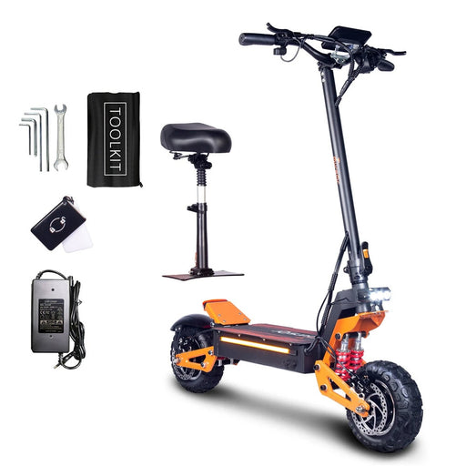 TOURSOR X5-60 Dual Motor Electric Scooter with Seat, 60V 38Ah Battery, 11-Inch Tires