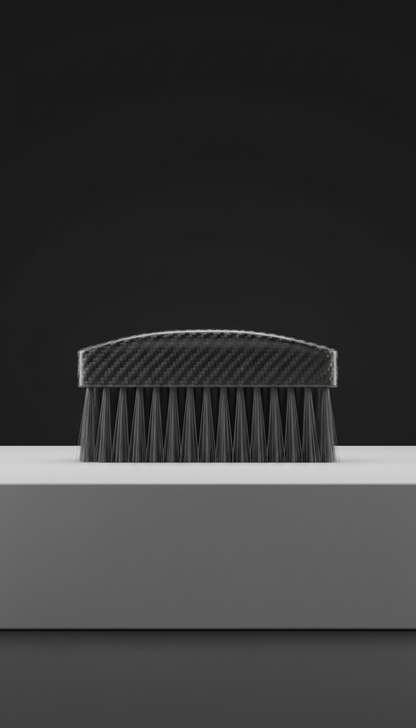 Carbon fiber tire brush for wheel and tire detailing