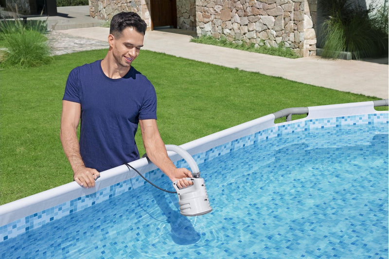 Drain pump plug-in electric operation