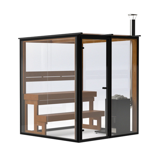 Panorama Glass Traditional Outdoor Luxury Sauna  - 4 Person