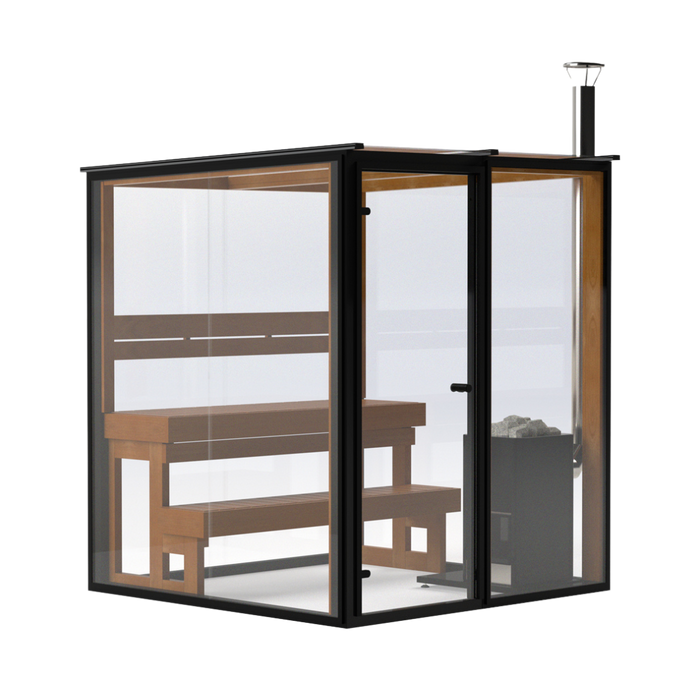 Panorama Glass Traditional Outdoor Luxury Sauna  - 4 Person
