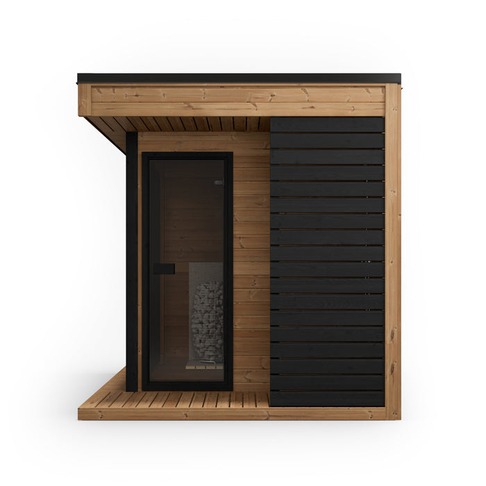SaunaSupply AAPO Thermowood Outdoor Sauna & Shower (with roofing material) - 4 Person
