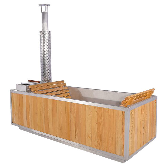 SAUNAONES® Outdoor Red Cedar Wooden Hot Tub