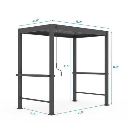 Mirador Grill S1 Pergola — 4.9'×8.2' | Charcoal