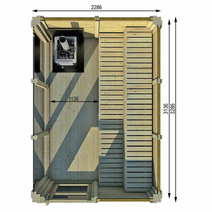 4 Person Traditional Outdoor Sauna Cube