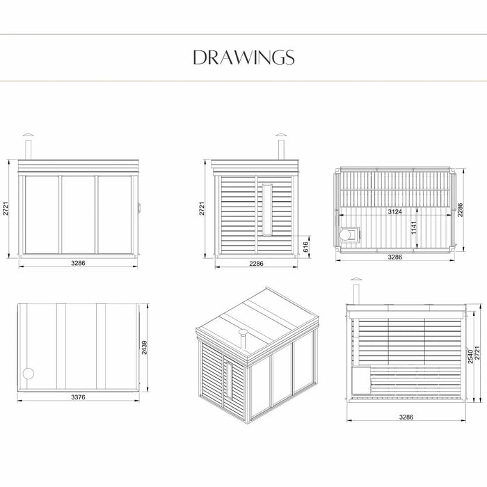 4 Person Traditional Outdoor Sauna Cube