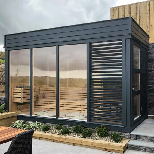 4 Person Traditional Outdoor Sauna Cube with Changing Room