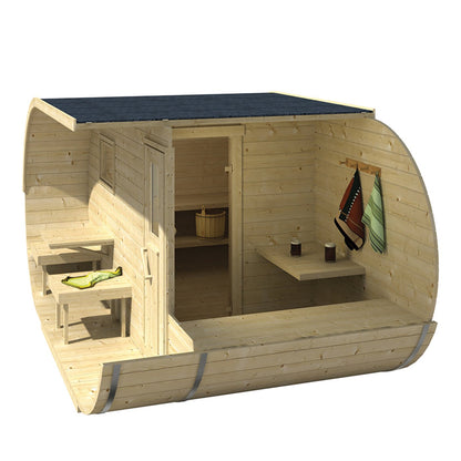 Oval sauna pod – 4 x 2.4m