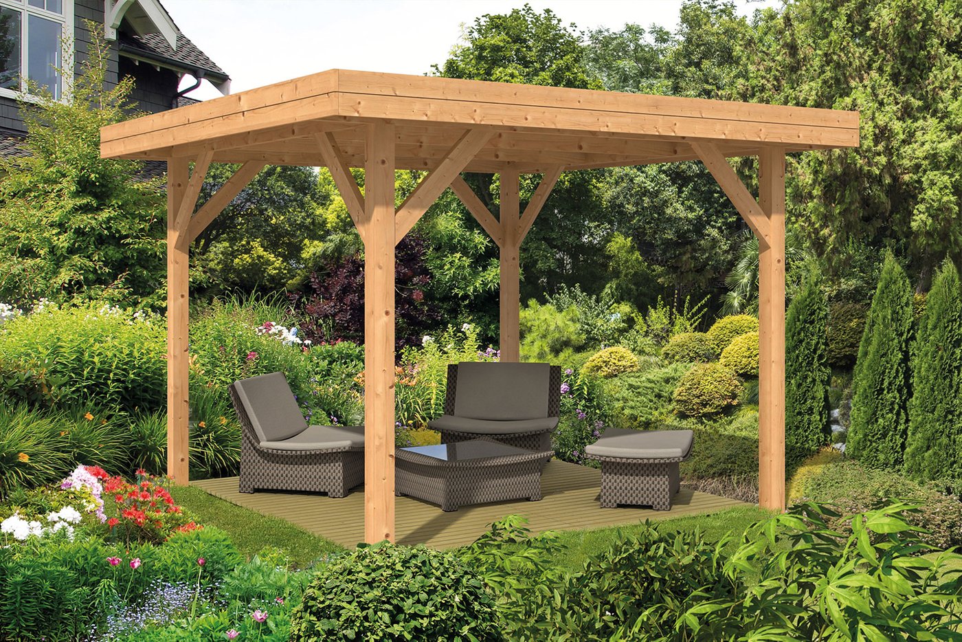 Kreta Modern Douglas Gazebo 3.65 x 3.65m