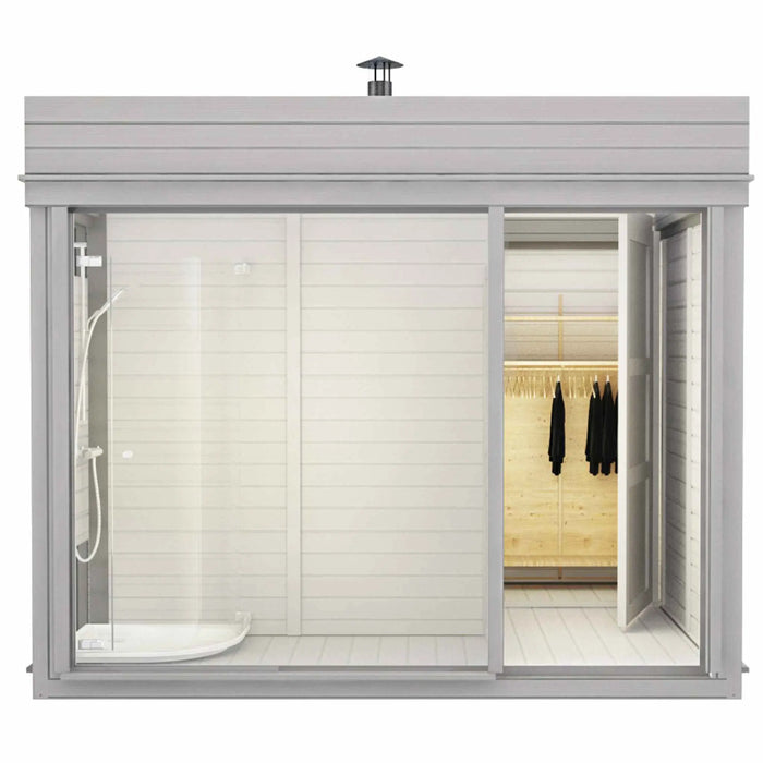 4 Person Outdoor Sauna Cube with Shower and Changing Room