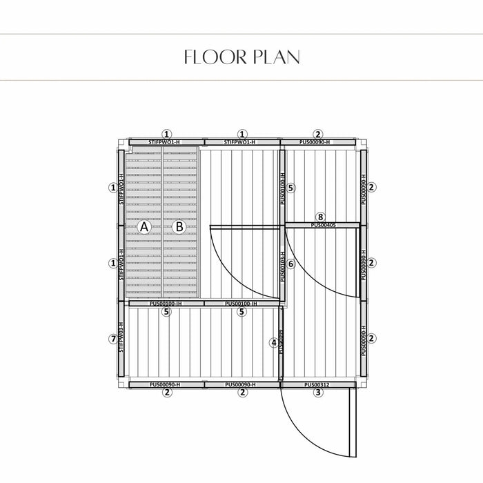 4 Person Outdoor Sauna Cube with Shower and Changing Room