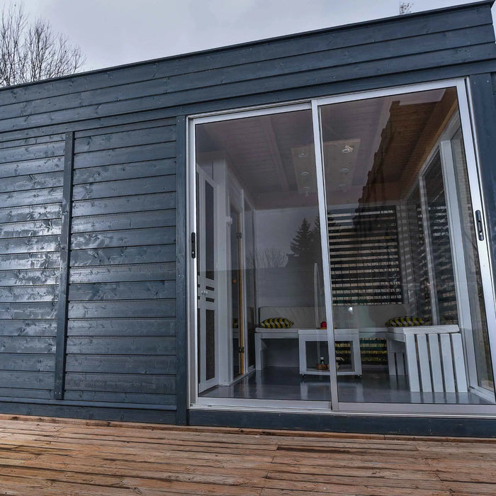 4 Person Traditional Outdoor Sauna with Lounge Room