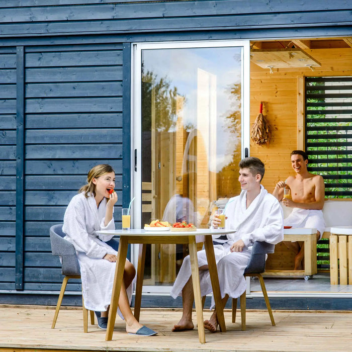 4 Person Traditional Outdoor Sauna with Lounge Room