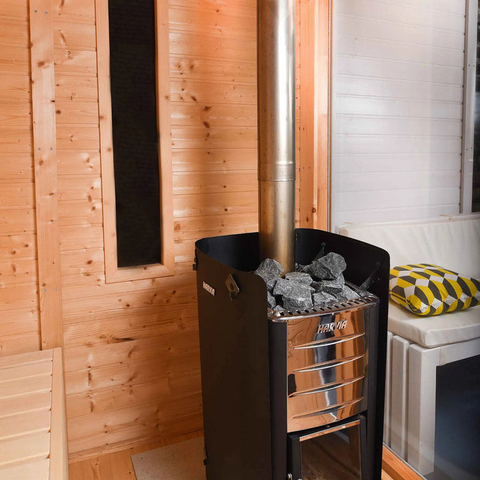 4 Person Traditional Outdoor Sauna with Lounge Room