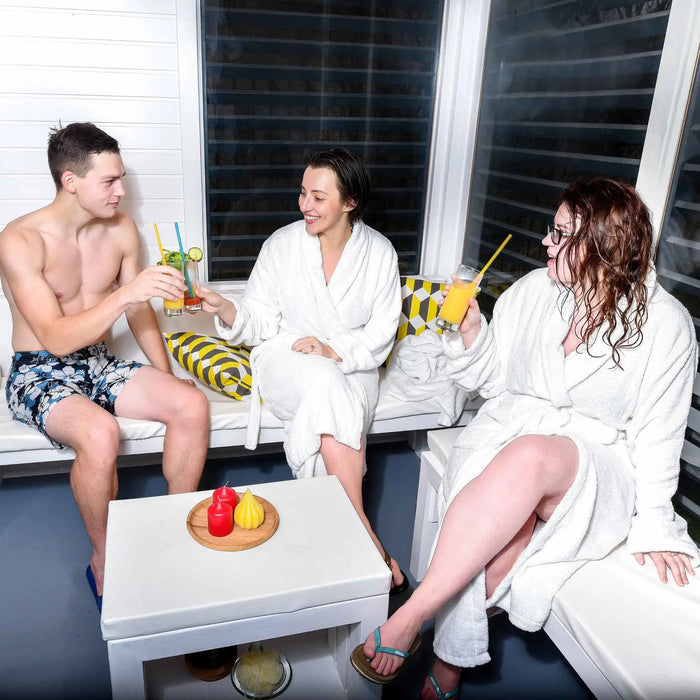 4 Person Traditional Outdoor Sauna with Lounge Room