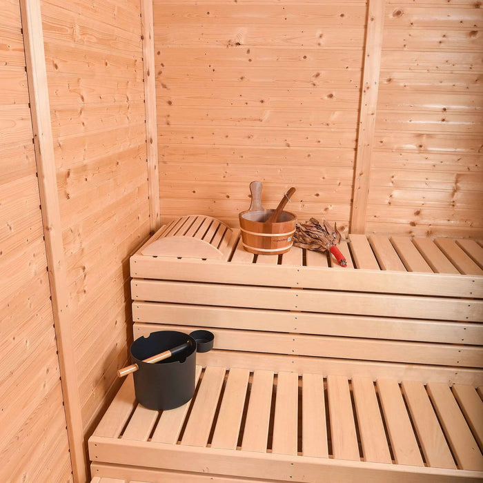 4 Person Traditional Outdoor Sauna with Lounge Room