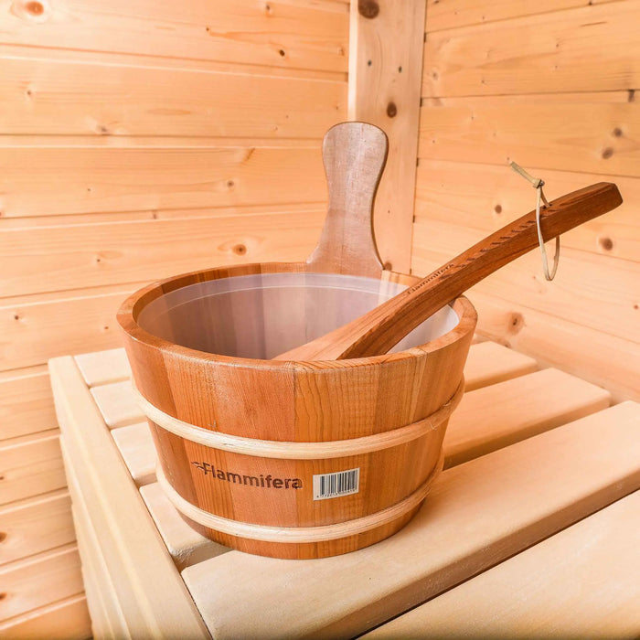 4 Person Traditional Outdoor Sauna with Lounge Room