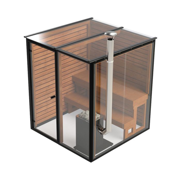 Panorama Glass Traditional Outdoor Luxury Sauna  - 4 Person
