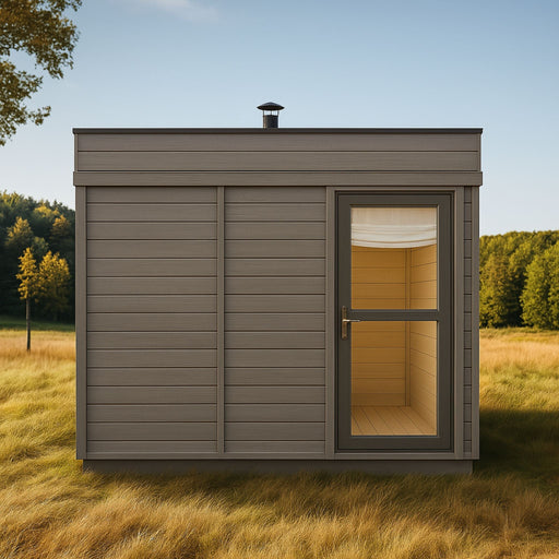 4 Person Outdoor Sauna Cube with Shower and Changing Room