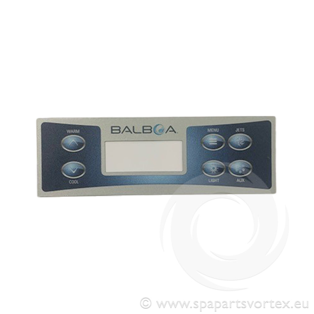 Balboa TP500 spa control panel overlay with Light Jet Temp Aux buttons