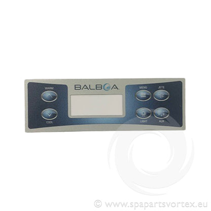 Balboa TP500 spa control panel overlay with Light Jet Temp Aux buttons