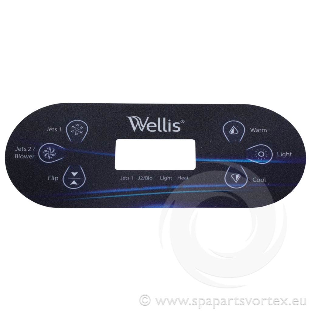 Wellis TP600 Balboa control panel overlay 6 button