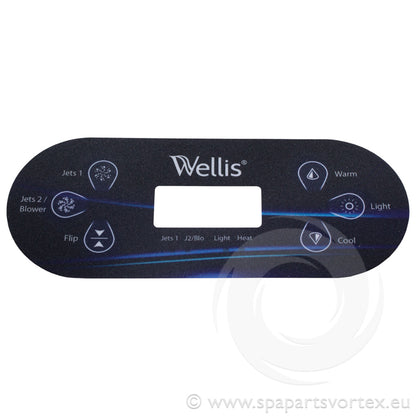 Wellis TP600 Balboa control panel overlay 6 button