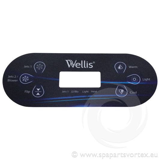 Wellis TP600 Balboa control panel overlay 6 button