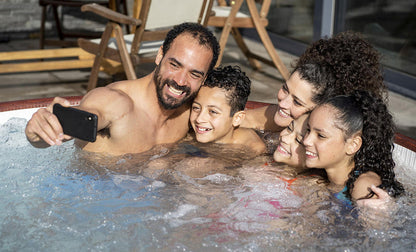 Lay-Z-Spa Helsinki AirJet hot tub outdoor setting