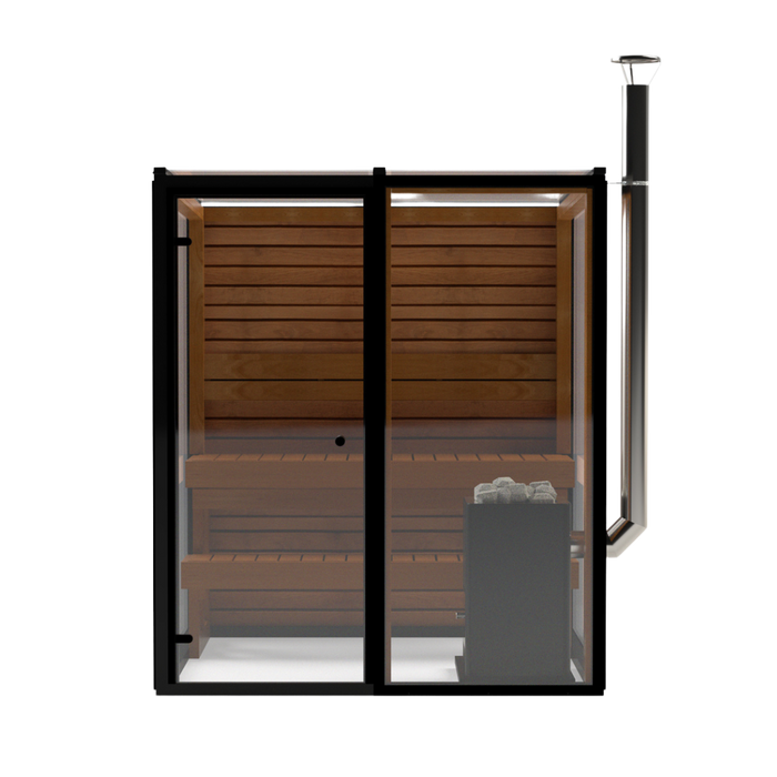 Panorama Glass Traditional Outdoor Luxury Sauna  - 4 Person
