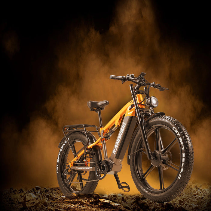 Dual Motor 48V Electric Fat Tire Bike with 26 Inch Wheels and Full Suspension