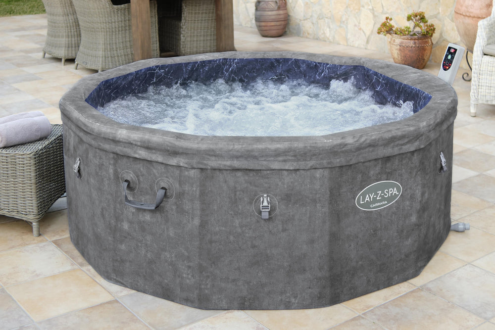 lay-Z-Spa Carrara AirJet hot tub lifestyle photo outdoors