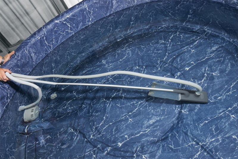 Water powered vacuum in use on AirJet hot tub