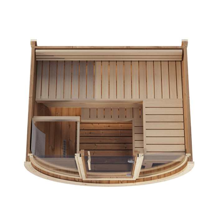SaunaSupply KLAABU Deluxe Thermowood Outdoor Barrel Sauna - 4 People