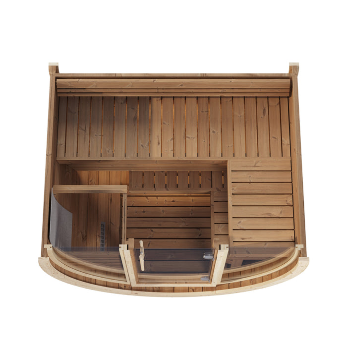 SaunaSupply KLAABU Deluxe Thermowood Outdoor Barrel Sauna - 4 People