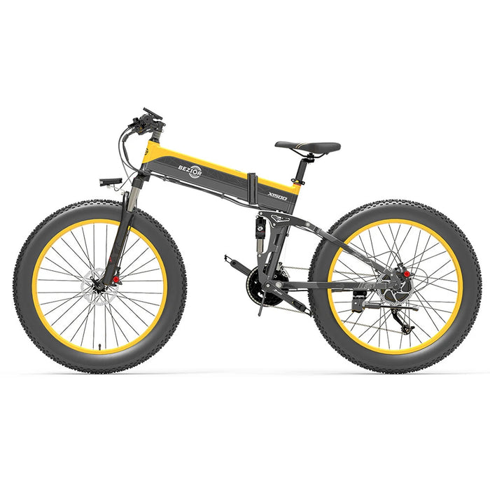 Bezior X1500 Electric Bike 1500W 48V 12.8Ah 26-Inch Fat Tire E-Bike