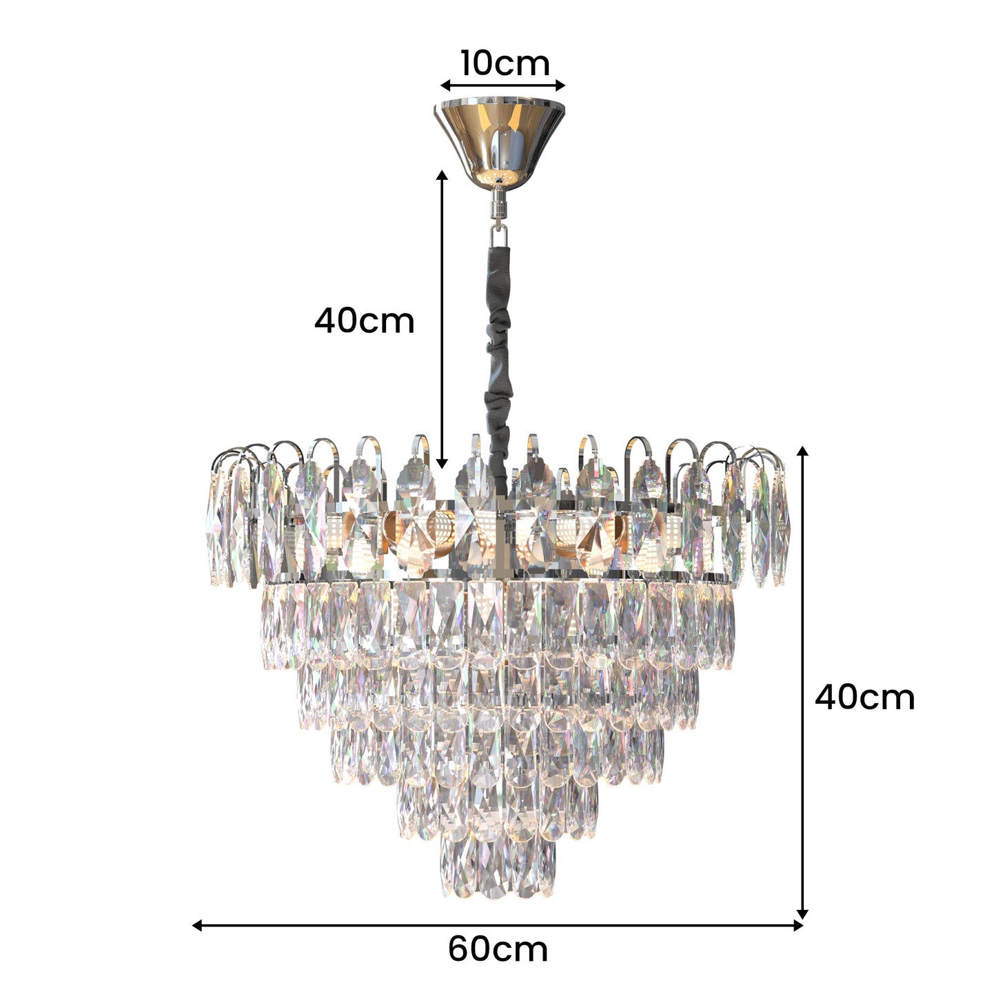 Modern Crystal Chandeliers Lighting with Crystal Droplets of chrome Hanging Lamp ~4801