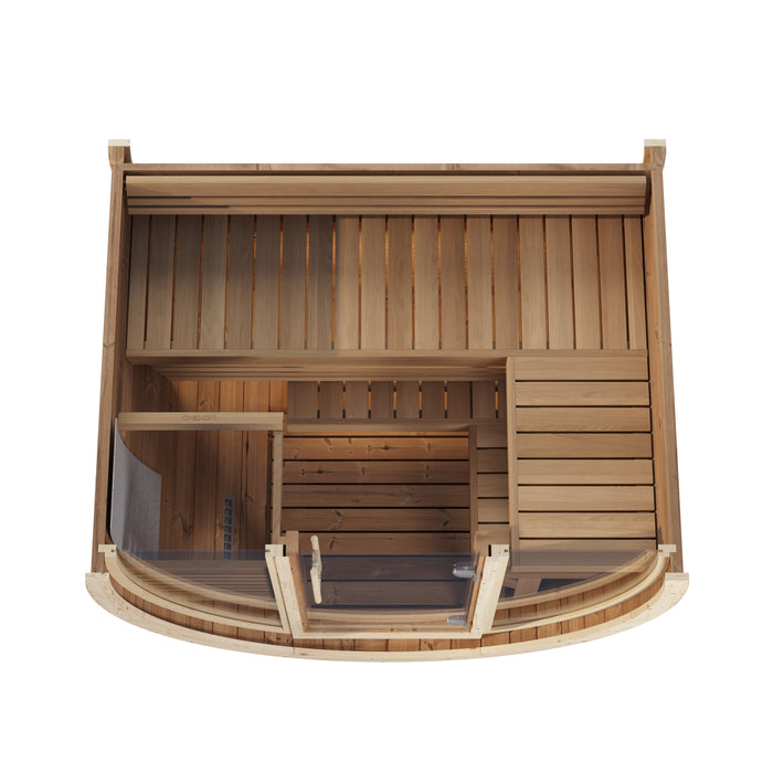SaunaSupply KLAABU Deluxe Thermowood Outdoor Barrel Sauna - 4 People