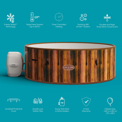 Lay-Z-Spa Helsinki Inflatable Liner - Wood Effect